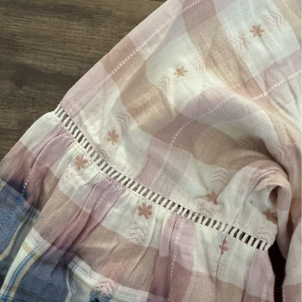 Jag Ombre Plaid Tassel Tunic in Pink and Blue - Picture 7 of 12
